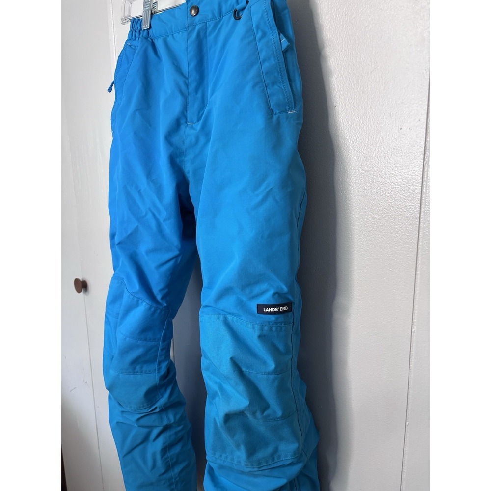 Lands End Kids Snow Pants Size 12S Blue Elastic Waist Grow-a-longs Pockets - Picture 1 of 14
